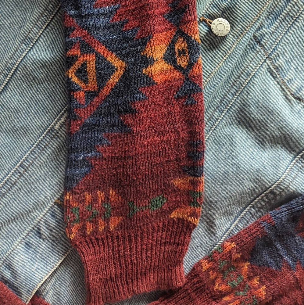 Women's Aztec Jean Jacket Harper Sz S View 2